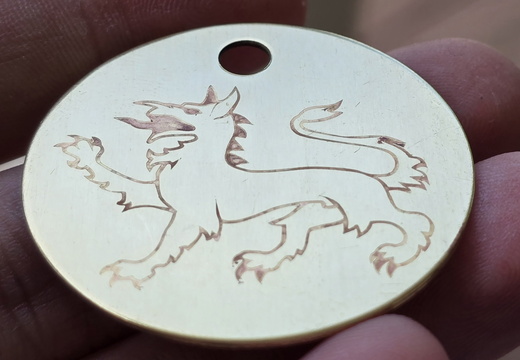 Etched Brass Tyger Medallion
