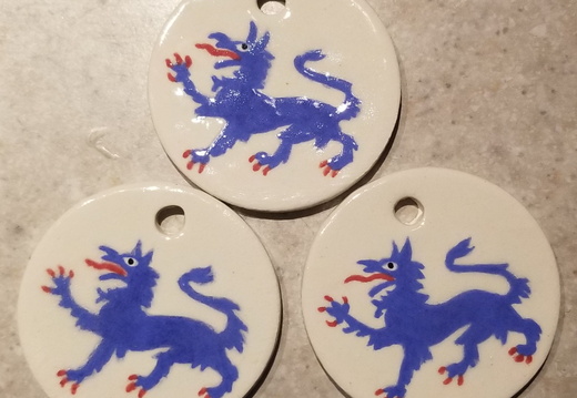 Ceramic Blue Tyger Medallions