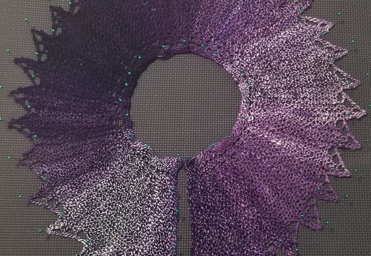 Handknit Scarf in Handspun Purple Fractal Yarn