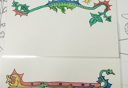 Scribal Cards: Leaves & Beastie