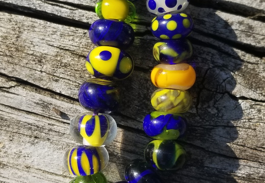 Yellow & Blue Themed Glass Bead Set