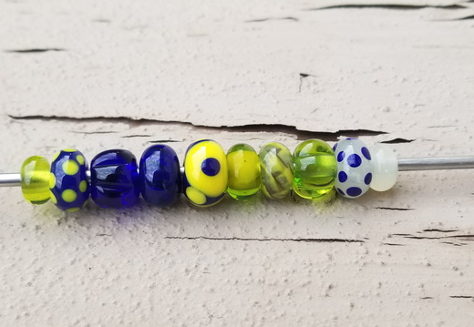 Yellow & Blue Themed Glass Bead Set